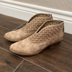 Beige booties, size 8.